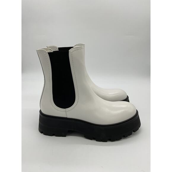 Alexander Mcqueen 'Rave' White Leather Chelsea Boot Size 10 - Picture 3 of 6
